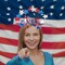 4th of July Headband for Women - Glitter Star Headband - Red White and Blue Accessories for 4th of July Party Supplies - Memorial Day Party Supplies